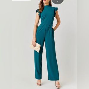 Francesca's Hunter Green Jumpsuit